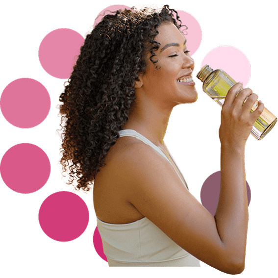 Banner CollaGem Veg Mulher feliz